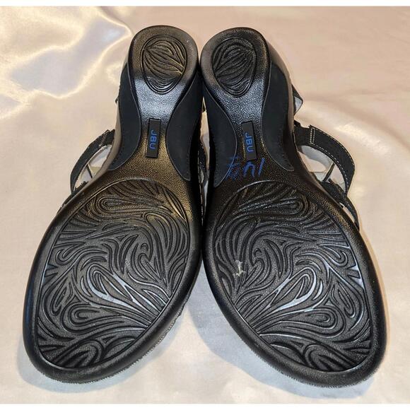 JBU by Jambu Women's Bianca Wedge Sandals Black Memory Foam Comfort Size 7.5 M - Picture 7 of 8